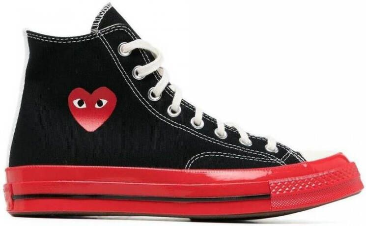 Comme des Garçons Zwarte sneakers met hartprint Black Dames