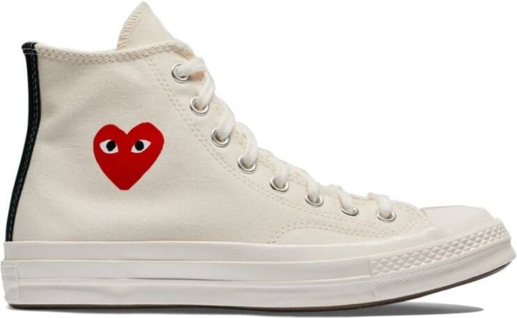 Comme des Garçons Witte Canvas High-Top Sneakers White Heren