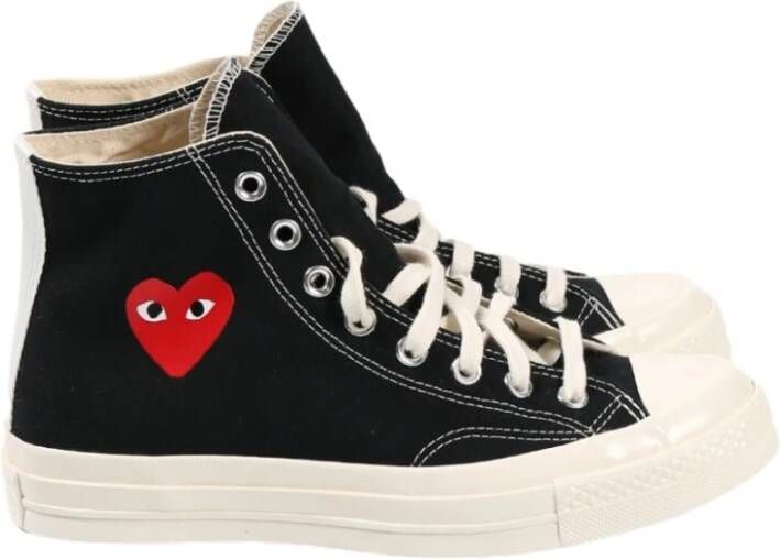 Comme des Garçons Zwarte Canvas Veterschoenen Black Heren