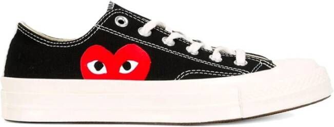 Comme des Garçons Play Zwarte Sneakers met Groot Hart Design Black Heren