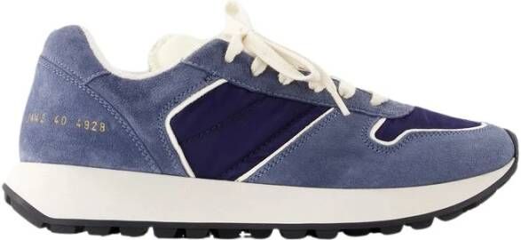 Common Projects Blauwe Leren Track Sneakers Blue Heren