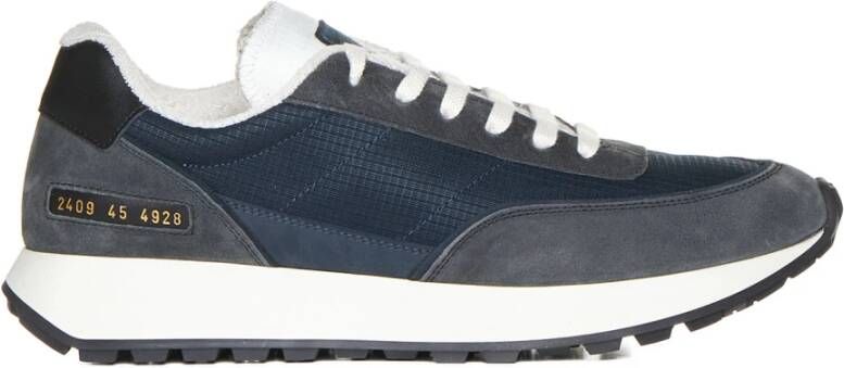 Common Projects Blauwe Sneakers Ripstop Panelled Suède Leer Multicolor Heren