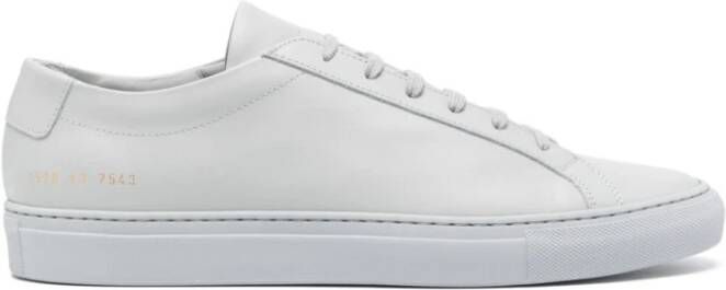 Common Projects Grijze Leren Sneakers Veters Ronde Neus Gray Heren