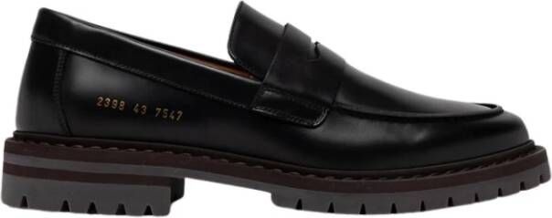 Common Projects Italiaanse leren instappers Black Heren