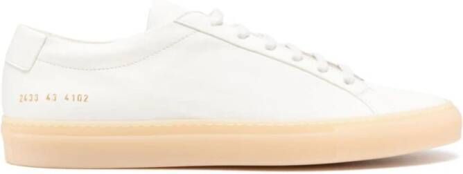 Common Projects Witte Leren Sneakers Veters Ronde Neus White Heren