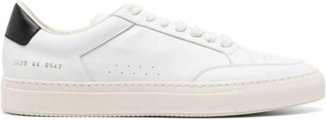 Common Projects Wit zwart leren sneaker paneelontwerp White Heren