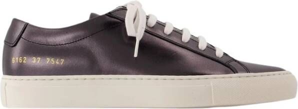 Common Projects Zwarte Leren Glanzende Sneakers Black Dames