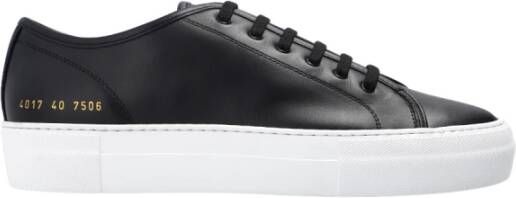 Common Projects Zwarte Tournament Low Super Leren Sneakers Zwart Dames