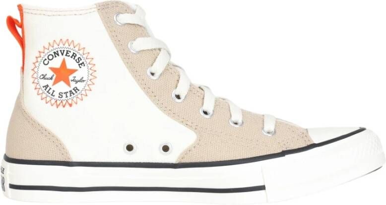 Converse Beige Hi Top Canvas Sneakers Multicolor