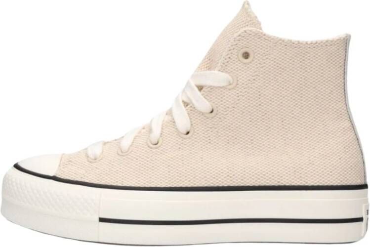 Converse Beige Hoge Sneaker met Plateauzool Beige Dames