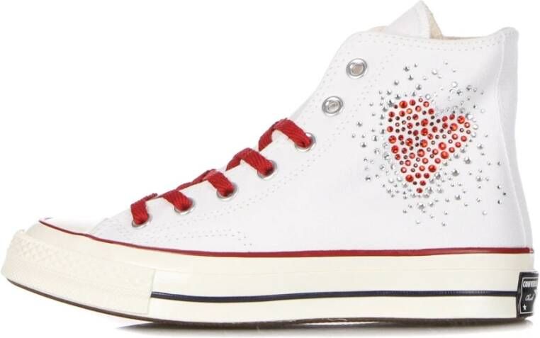 Converse Canvas High-Top Sneaker met Hart Glitter White Dames