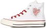 Converse Canvas High-Top Sneaker met Hart Glitter White Dames - Thumbnail 1