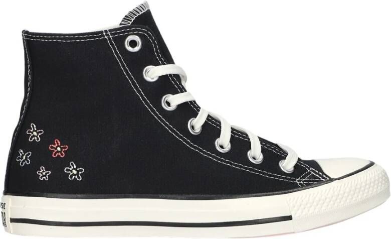 Converse Canvas Hoge Sneakers Bloemenprint Black Dames