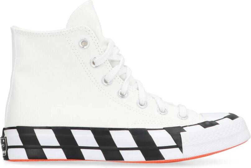 Converse Canvas Sneakers Ronde Neus Rubber Katoen White Dames