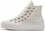 Converse Scarpa Chuck Taylor ALL Star Lift Platform Embroidered Hearts Wit Dames - Thumbnail 6