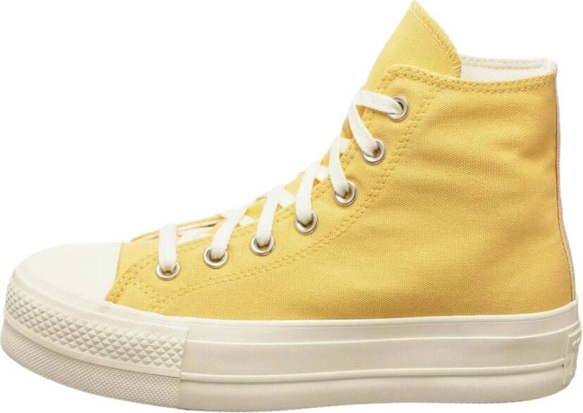 Converse Chuck Taylor All Star Platform Lift Hi Glitter Sneakers Yellow Dames