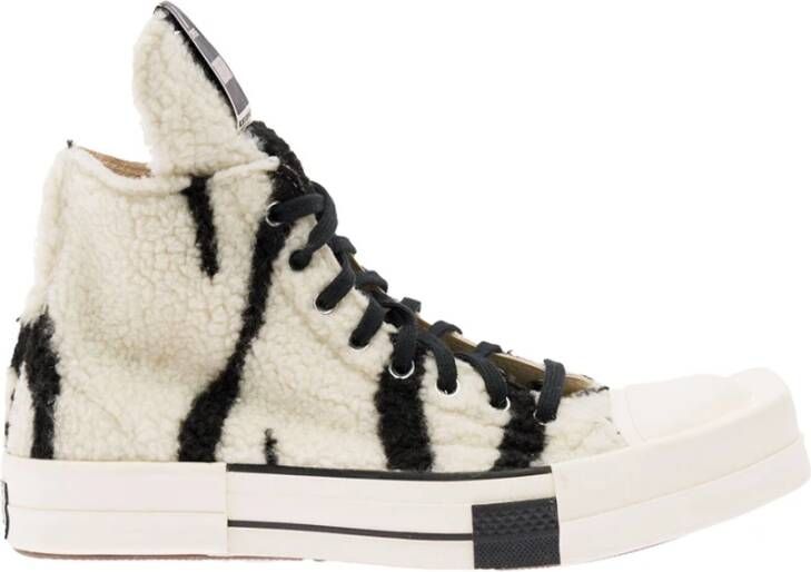 Rick Owens Stijlvolle sneakers met faux fur afwerking Brown Unisex