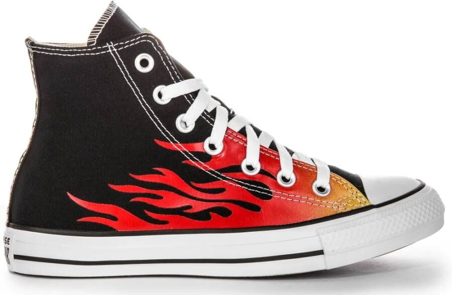 Converse Flame Hi Zwart Rood Sneakers Multicolor Heren