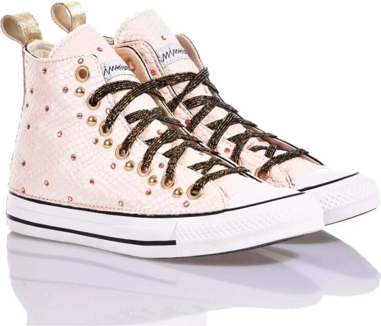 Converse Goud Roze Sneakers Vrouwen Aangepast Pink Dames