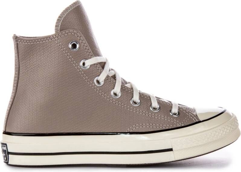 Converse Grijze Leren Hi-Top Sneakers Gray Dames