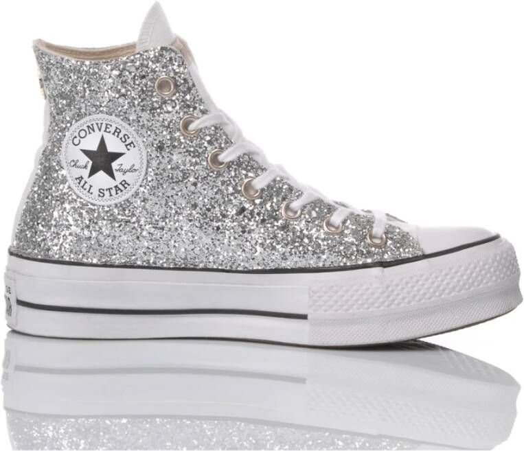 Converse Handgemaakte Zilver Witte Sneakers Gray Dames