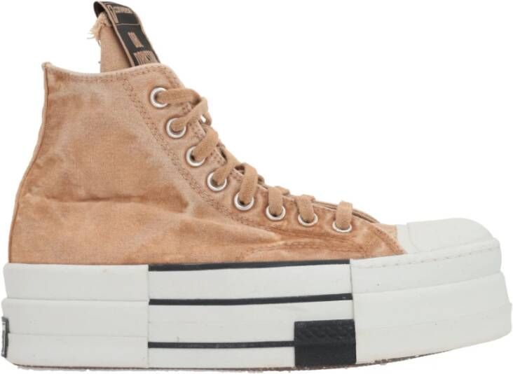 Converse Hoge Sneaker in Geel Canvas Brown Dames