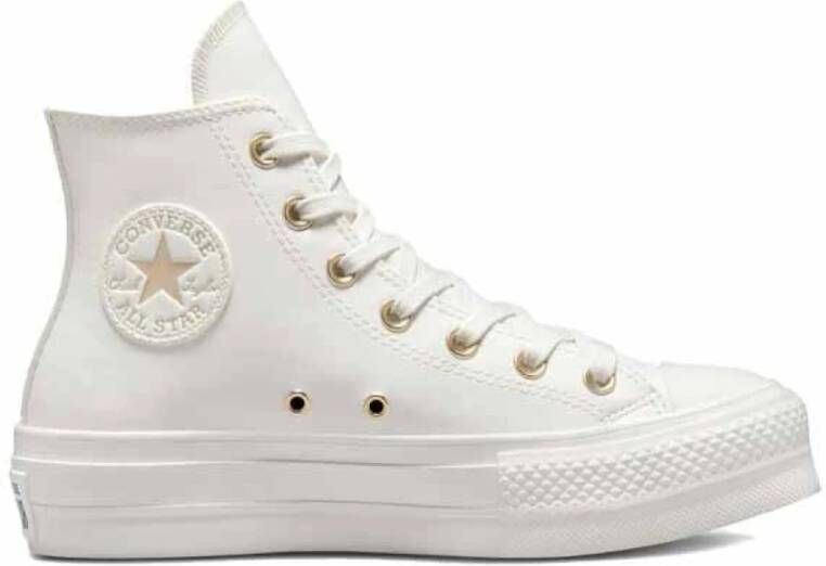 Converse Hoge Top Sneakers met Gouden Accenten Wit Dames