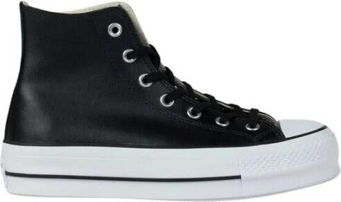 Converse Platform Leren High-Top Sneakers Black Dames