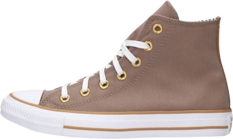 Converse Taupe Herringbone High Top Sneakers Beige Dames