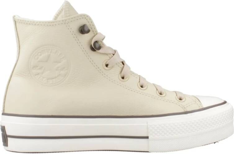 Converse Chuck Taylor All Star Lift Hi Sneakers Leren Sneaker Dames Beige