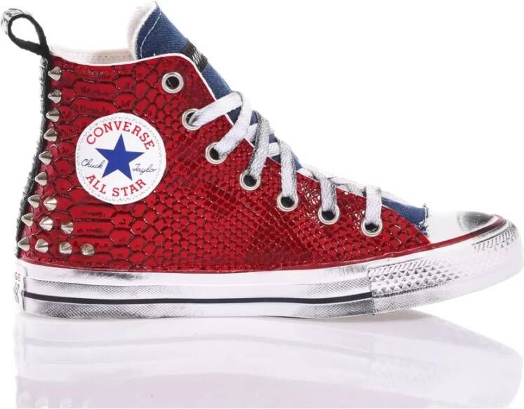 Converse Zwart Rood Sneakers Ambachtelijke Stijl Red Heren