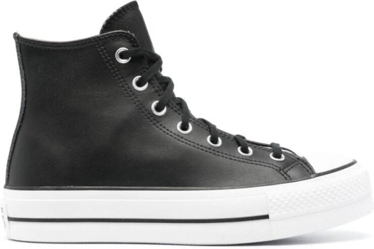 Converse Zwarte Leren Sneakers Black Heren