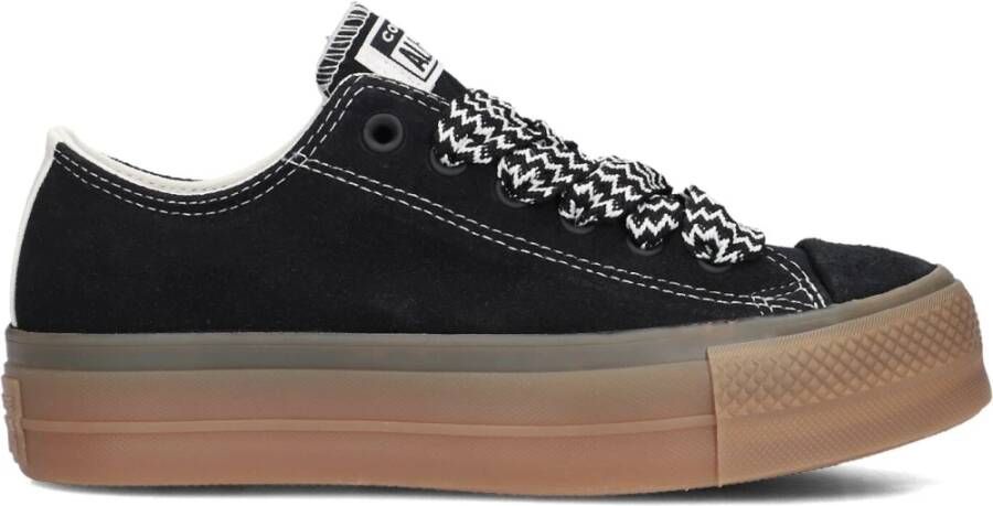 Converse Zwarte Platform Sneakers Chuck Taylor Stijl Black Dames