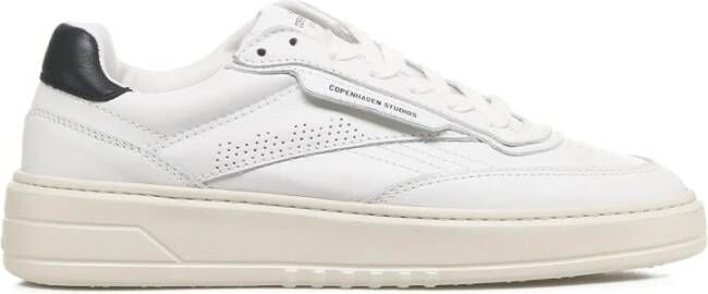 Copenhagen Shoes Handgemaakte Leren Sneakers met Contrasterende Hiel White Heren