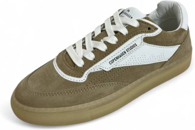 Copenhagen Shoes Leren Mix Dames Sneaker Sand Wit Green Dames