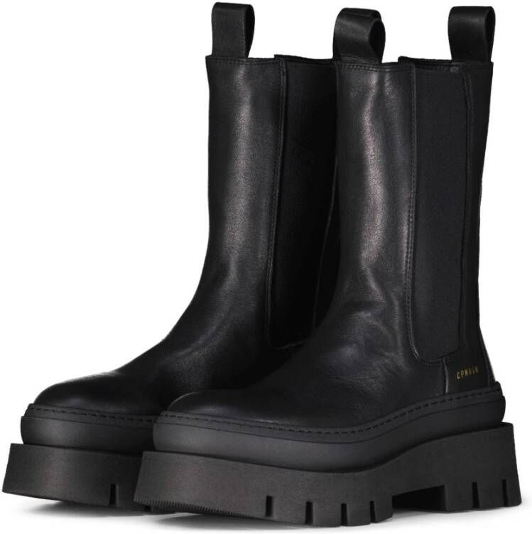 Copenhagen Shoes Stijlvolle Chelsea Boots met plateauzool Black Dames