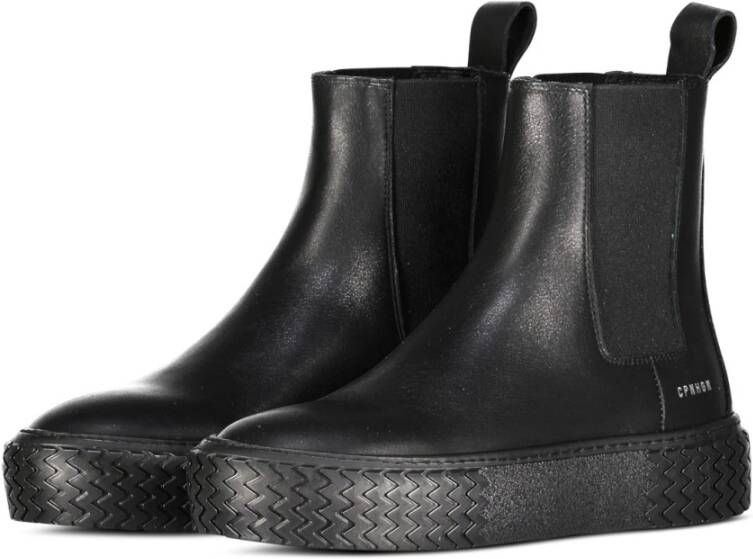 Copenhagen Shoes Stijlvolle Chelsea Boots met plateauzool Black Dames