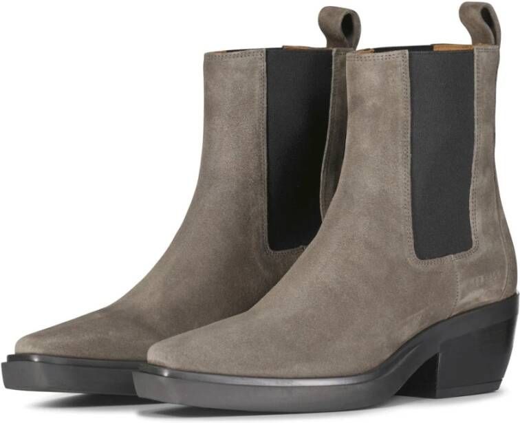 Copenhagen Shoes Suede Chelsea Boots met elastische inzetstukken Gray Dames