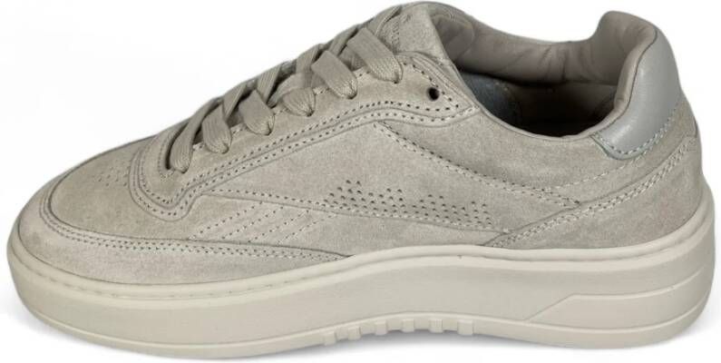 Copenhagen Shoes Suède Plateau Sneaker Leer Grijs Gray Dames