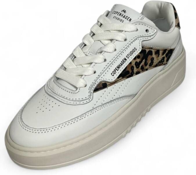 Copenhagen Shoes Witte leren sneakers met logodetails White Dames