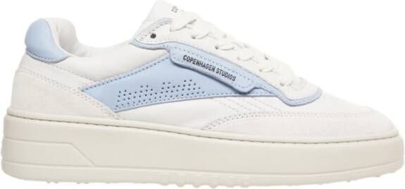 Copenhagen Shoes Witte Leren Sneakers met Unieke Stiksels White Dames