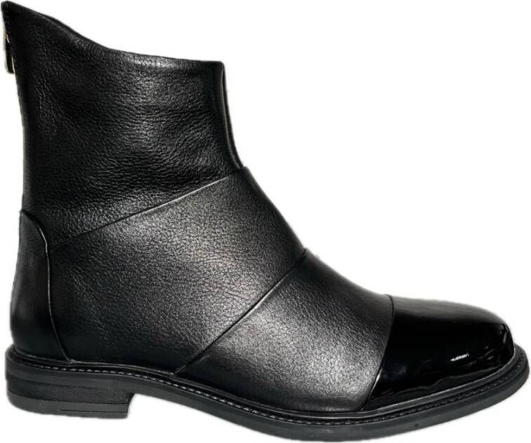 Copenhagen Shoes Zachte leren enkellaarzen met rits Black Dames