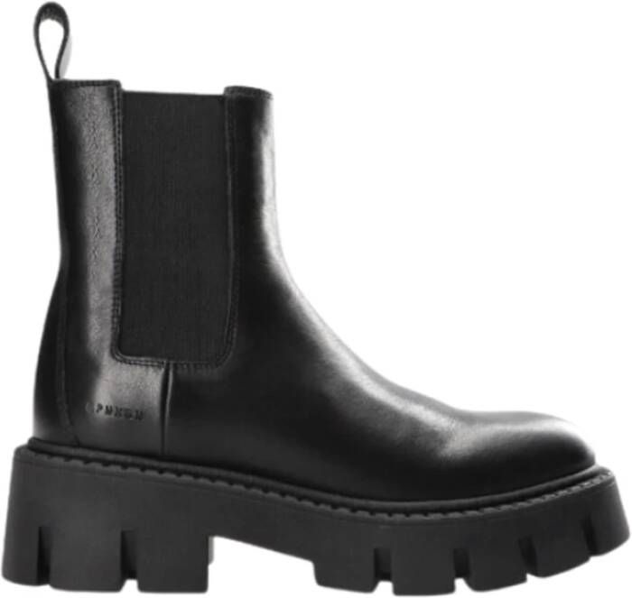 Copenhagen Shoes Zwarte Leren Enkellaarzen Black Dames