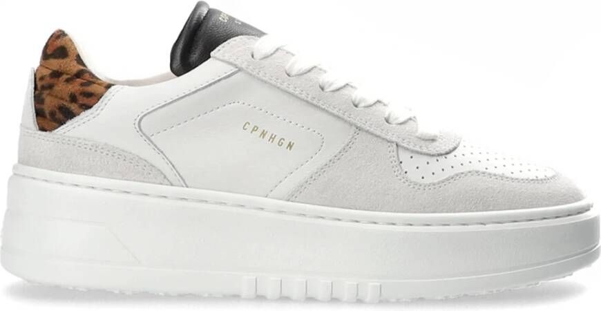 Copenhagen Studios Luipaard Contrast Platform Sneakers White Dames