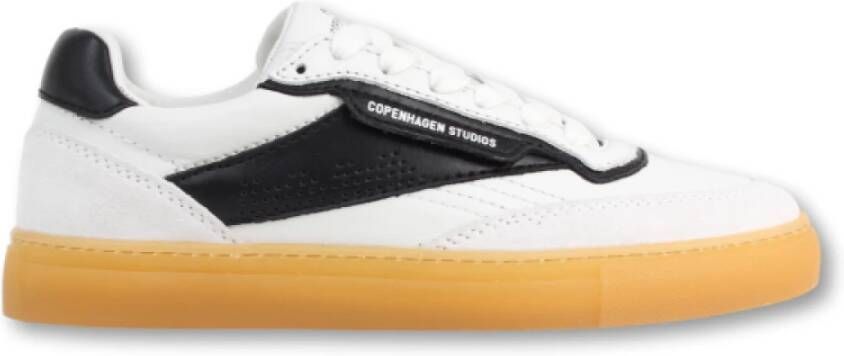 Copenhagen Studios Retro leren sneakers met geborduurde details White Dames