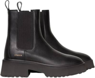 Copenhagen Studios Zwarte Chelsea boots met plateauzool Black Dames