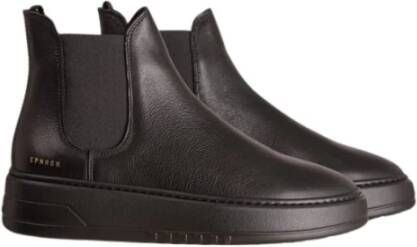 Copenhagen Studios Zwarte Leren Chelsea Boot met Verhoogde Zool Black Dames