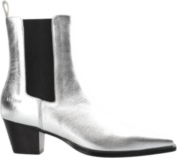 Copenhagen Studios Zwarte Leren Chelsea Boots Gray Dames