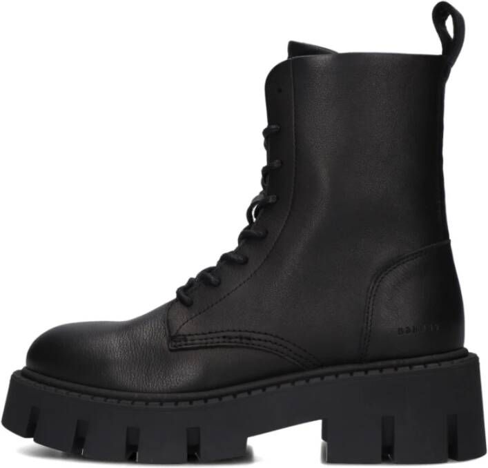 Copenhagen Studios Zwarte Leren Veterschoenen Black Dames