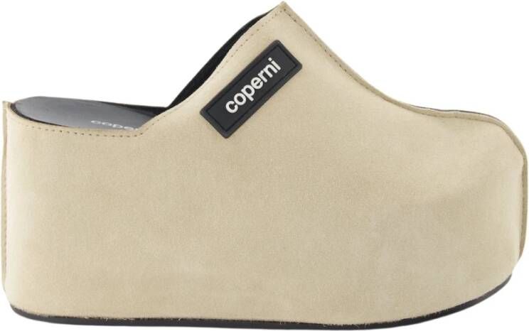 Coperni Suède instapmuilen met oversized platformzool Beige Dames